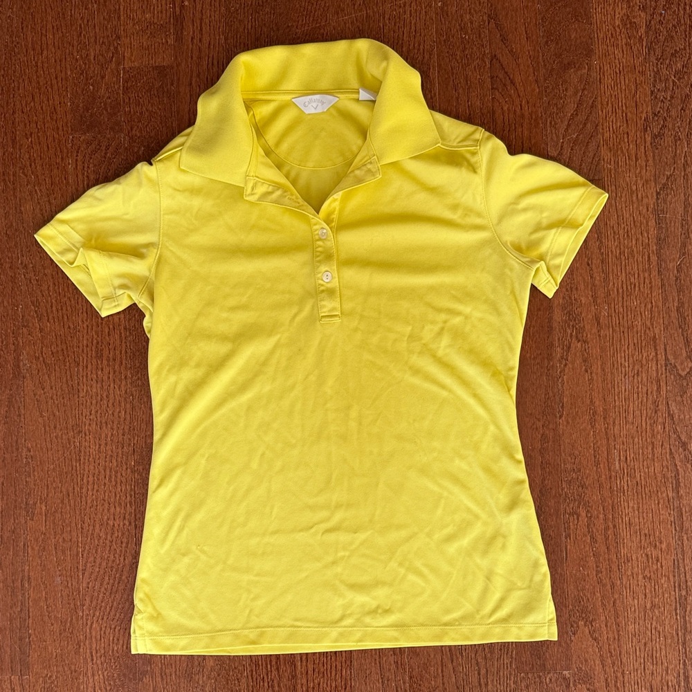 Women Callaway Golf Yellow Polo Shirt